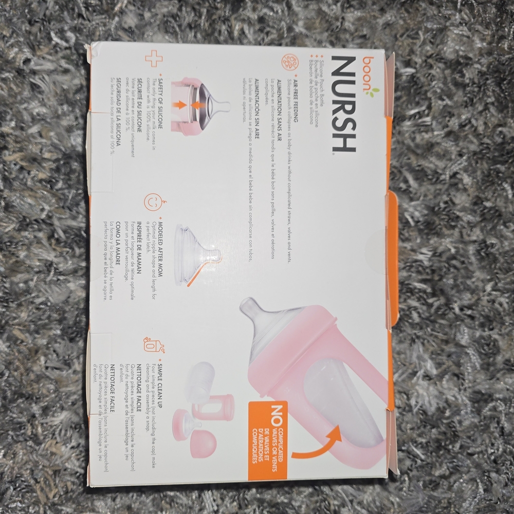 BOON Nursh Pink Silicone Pouch Bottles - Picture 2 of 2